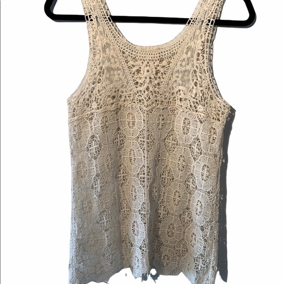 Pins and Needles Bohemian Embroidered ivory tank - Picture 8 of 11